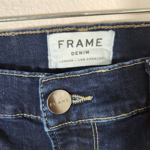 FRAME Le Skinny de Jeanne Crop Jeans Dark Wash size 29 - Picture 4 of 15